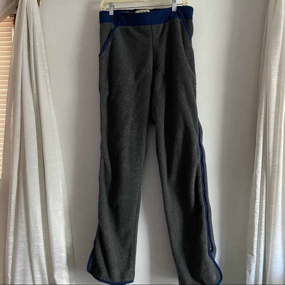 L.L. Bean Vintage Fleece Snow Pants Zip Off Base Layer Winter Pants USA